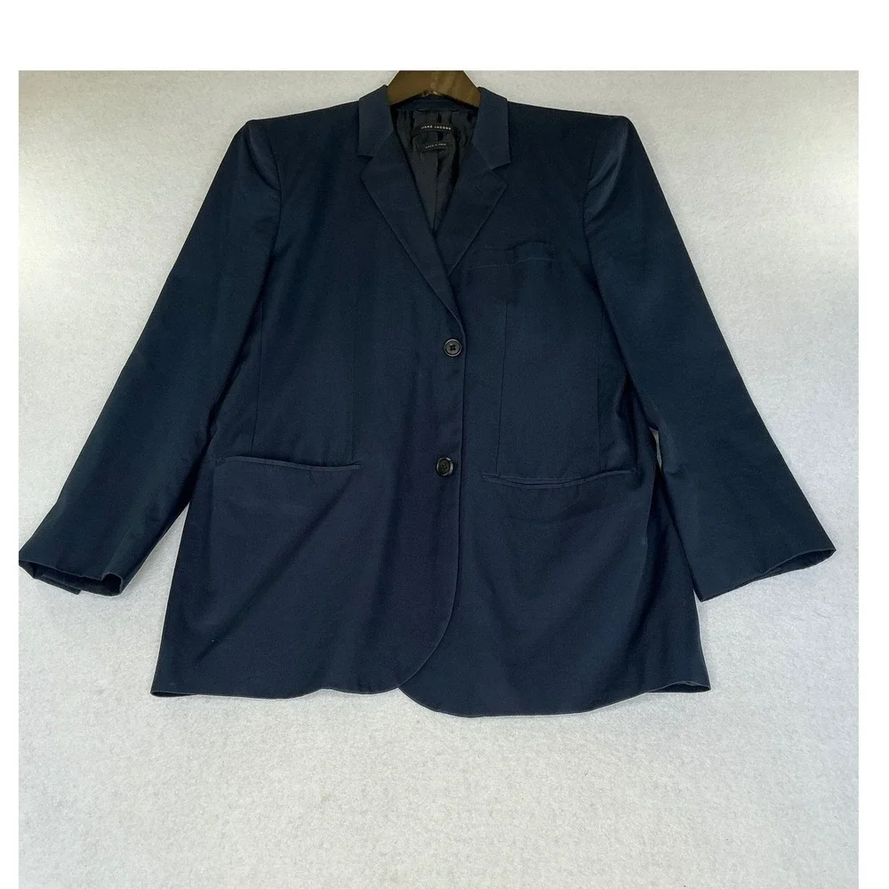 Marc Jacobs Blazer Mens 52 Navy Blue 100% Cotton Made in Italy MUQ007A